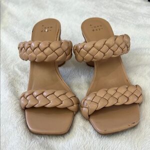 A New Day Basil Braided Block Heels Sz 7.5